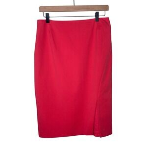 NEW Lafayette 148 New York Salmon Pencil Knee Skirt Sz 4 Career Party Cotton